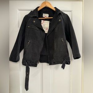 Current Elliot Moto Denim crop jacket